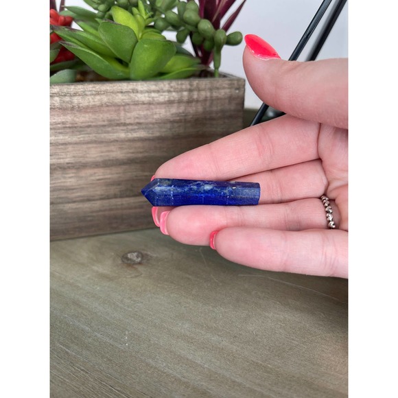 Lapis Lazuli Mini Tower Self Standing Pencil Point Wand Crystal - Picture 3 of 4
